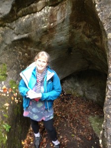 A mysterious cave, at exactly the right time of year! (And it was raining, which is the best weather for the monster who might live here...) 